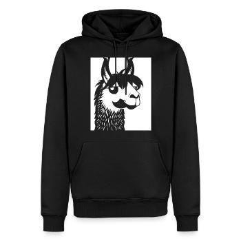 Funny Llama Silhouette Cheeky Fun Llamas - Men’s Premium Organic Hoodie - black - Front - Nico (187cm)