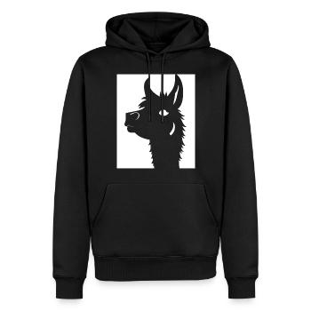 Lustige Lama Silhouette Freche lustige Lamas - Männer Premium Bio Hoodie - Schwarz - Vorne - Nico (187cm)