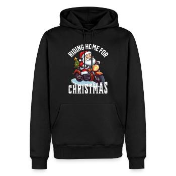 Weihnachtsmann Motorrad Sonnenbrille Weihnachten - Männer Premium Bio Hoodie - Schwarz - Vorne - Nico (187cm)