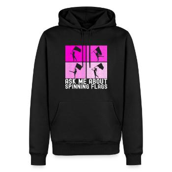 Drapeau agitant la fanfare garde de couleur - Sweat à capuche Premium bio Homme - noir - Devant - Nico (187cm)