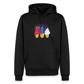 Crème glacée Crème glacée Crème glacée Cadeau d’été - Sweat à capuche Premium bio Homme - noir - Devant - Nico (187cm)