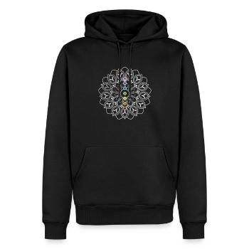 Méditation - Sweat à capuche Premium bio Homme - noir - Devant - Nico (187cm)