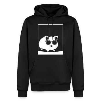 Cochon d’Inde drôle avec des lunettes de soleil Cochons d’Inde - Sweat à capuche Premium bio Homme - noir - Devant - Nico (187cm)