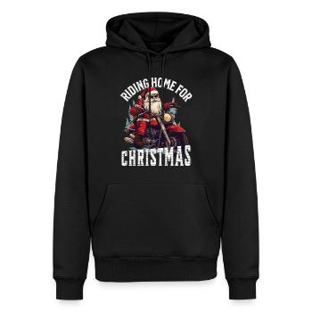 Weihnachtsmann Motorrad Sonnenbrille Weihnachten - Männer Premium Bio Hoodie - Schwarz - Vorne - Nico (187cm)