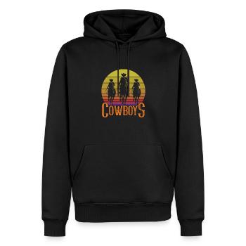Cowboy Cowboy bottes Western cadeau - Sweat à capuche Premium bio Homme - noir - Devant - Nico (187cm)