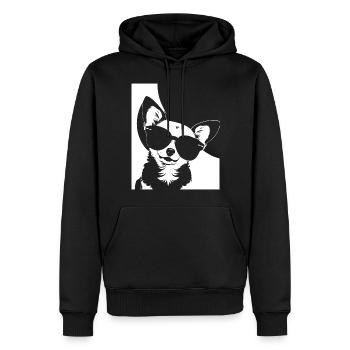 Lustiger Chihuahua mit Sonnenbrille Chihuahuas - Männer Premium Bio Hoodie - Schwarz - Vorne - Nico (187cm)