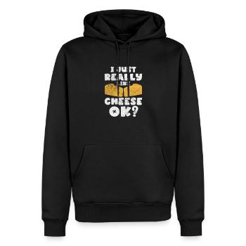 Fromage - Sweat à capuche Premium bio Homme - noir - Devant - Nico (187cm)