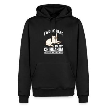 Chihuahua chien chien école chien propriétaire cadeau - Sweat à capuche Premium bio Homme - noir - Devant - Nico (187cm)