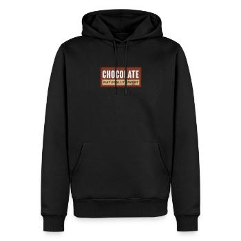 Chocolat - Sweat à capuche Premium bio Homme - noir - Devant - Nico (187cm)