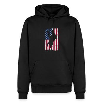 Cow-boy - Sweat à capuche Premium bio Homme - noir - Devant - Nico (187cm)
