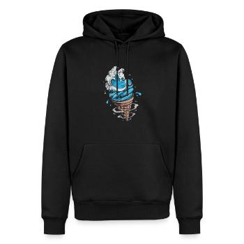 Eiscreme - Männer Premium Bio Hoodie - Schwarz - Vorne - Nico (187cm)