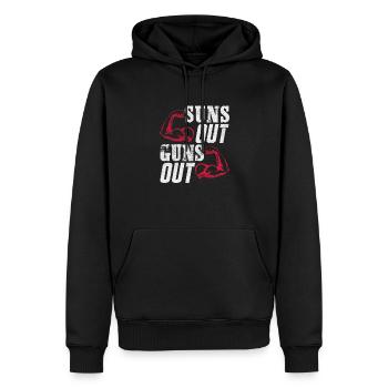 Bodybuilder - Männer Premium Bio Hoodie - Schwarz - Vorne - Nico (187cm)