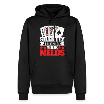 Binocular Pinochle - Men’s Premium Organic Hoodie - black - Front - Nico (187cm)