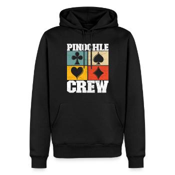 Binokel Pinochle - Männer Premium Bio Hoodie - Schwarz - Vorne - Nico (187cm)
