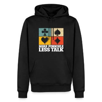 Binocular Pinochle - Men’s Premium Organic Hoodie - black - Front - Nico (187cm)