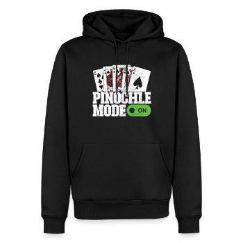 Binokel Pinochle - Männer Premium Bio Hoodie - Schwarz - Vorne - Nico (187cm)