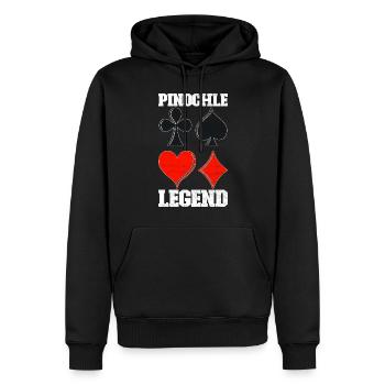 Binocular Pinochle - Men’s Premium Organic Hoodie - black - Front - Nico (187cm)
