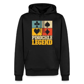 Binocular Pinochle - Men’s Premium Organic Hoodie - black - Front - Nico (187cm)