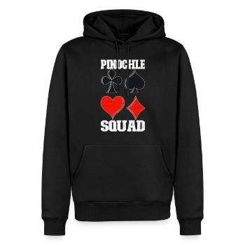 Binocular Pinochle - Men’s Premium Organic Hoodie - black - Front - Nico (187cm)