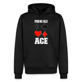 Binocular Pinochle - Men’s Premium Organic Hoodie - black - Front - Nico (187cm)
