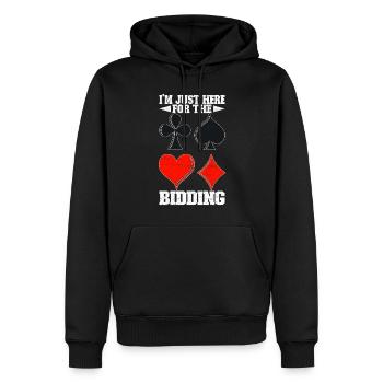 Binocular Pinochle - Men’s Premium Organic Hoodie - black - Front - Nico (187cm)