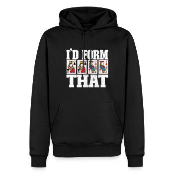 Binocular Pinochle - Men’s Premium Organic Hoodie - black - Front - Nico (187cm)