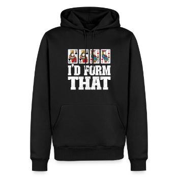 Binocular Pinochle - Men’s Premium Organic Hoodie - black - Front - Nico (187cm)