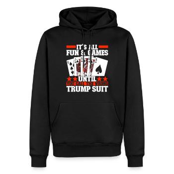 Binocular Pinochle - Men’s Premium Organic Hoodie - black - Front - Nico (187cm)