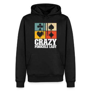 Binokel Pinochle - Männer Premium Bio Hoodie - Schwarz - Vorne - Nico (187cm)