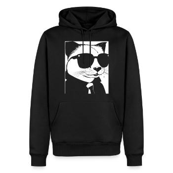 Frettchen mit Sonnenbrille Coole Frettchen - Männer Premium Bio Hoodie - Schwarz - Vorne - Nico (187cm)