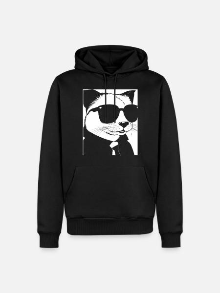 Frettchen mit Sonnenbrille Coole Frettchen - Männer Premium Bio Hoodie - Schwarz