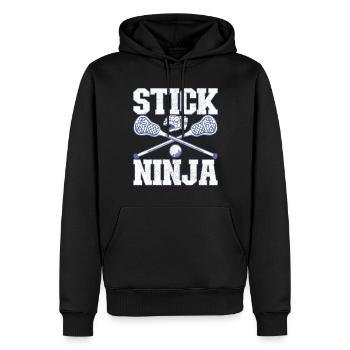 Crosse Joueurs de crosse - Sweat à capuche Premium bio Homme - noir - Devant - Nico (187cm)