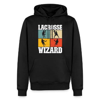 Crosse Joueurs de crosse - Sweat à capuche Premium bio Homme - noir - Devant - Nico (187cm)
