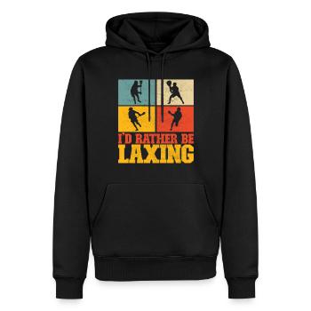 Crosse Joueurs de crosse - Sweat à capuche Premium bio Homme - noir - Devant - Nico (187cm)