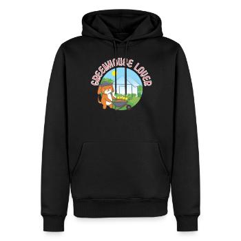 Amoureux des serres - Sweat à capuche Premium bio Homme - noir - Devant - Nico (187cm)