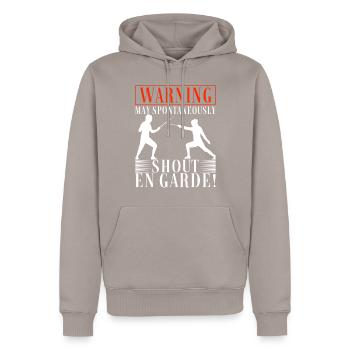 Fechten Fechtsport - Männer Premium Bio Hoodie - Taupe - Vorne - Nico (187cm)
