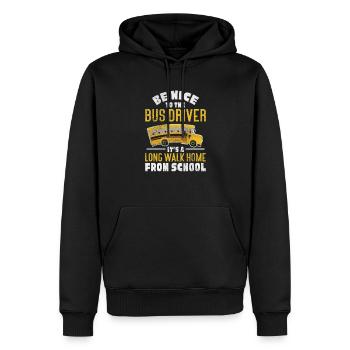Busfahrer - Männer Premium Bio Hoodie - Schwarz - Vorne - Nico (187cm)