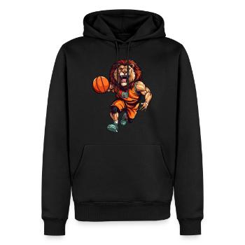 Basketball Löwe - Männer Premium Bio Hoodie - Schwarz - Vorne - Nico (187cm)