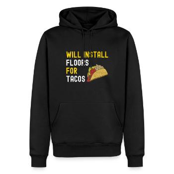 Carrelage Couche de sol - Sweat à capuche Premium bio Homme - noir - Devant - Nico (187cm)