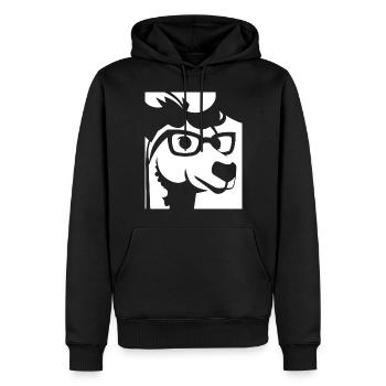 Lustiges Alpaka mit Sonnenbrille Coole Alpakas - Männer Premium Bio Hoodie - Schwarz - Vorne - Nico (187cm)