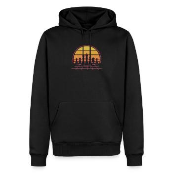 Échecs Échiquier Échec et mat Joueur d’échecs - Sweat à capuche Premium bio Homme - noir - Devant - Nico (187cm)