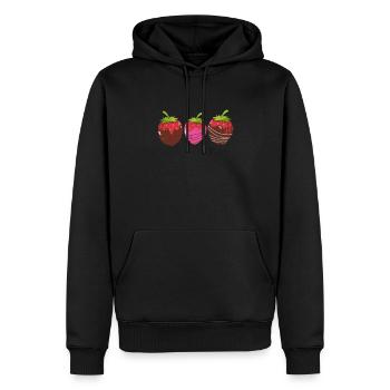Chocolat - Sweat à capuche Premium bio Homme - noir - Devant - Nico (187cm)