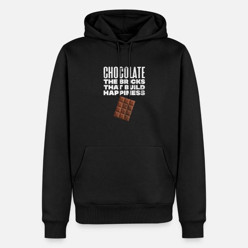 chocolat - Sweat à capuche Premium bio Homme - noir