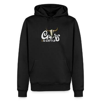 Cow-boy - Sweat à capuche Premium bio Homme - noir - Devant - Nico (187cm)