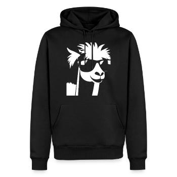 Funny Llama Wearing Sunglasses Cool Llamas - Men’s Premium Organic Hoodie - black - Front - Nico (187cm)