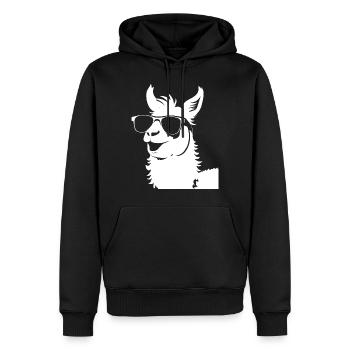 Lama drôle portant des lunettes de soleil Lamas cool - Sweat à capuche Premium bio Homme - noir - Devant - Nico (187cm)