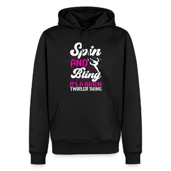 Majorette Gymnastique Majorettes Bâton Twirling - Sweat à capuche Premium bio Homme - noir - Devant - Nico (187cm)