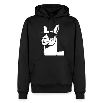 Lustiges Lama mit Sonnenbrille Coole Lamas - Männer Premium Bio Hoodie - Schwarz - Vorne - Nico (187cm)
