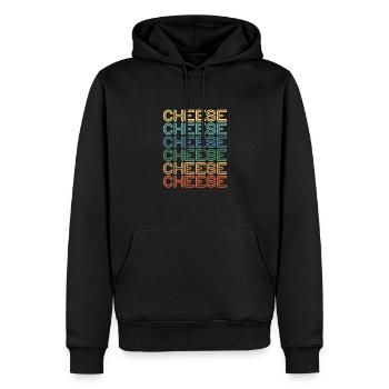 Cheese Cheesecake Food Gift - Men’s Premium Organic Hoodie - black - Front - Nico (187cm)