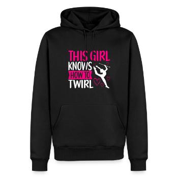 Majorette Gymnastique Majorettes Bâton Twirling - Sweat à capuche Premium bio Homme - noir - Devant - Nico (187cm)